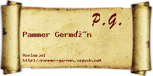 Pammer Germán névjegykártya